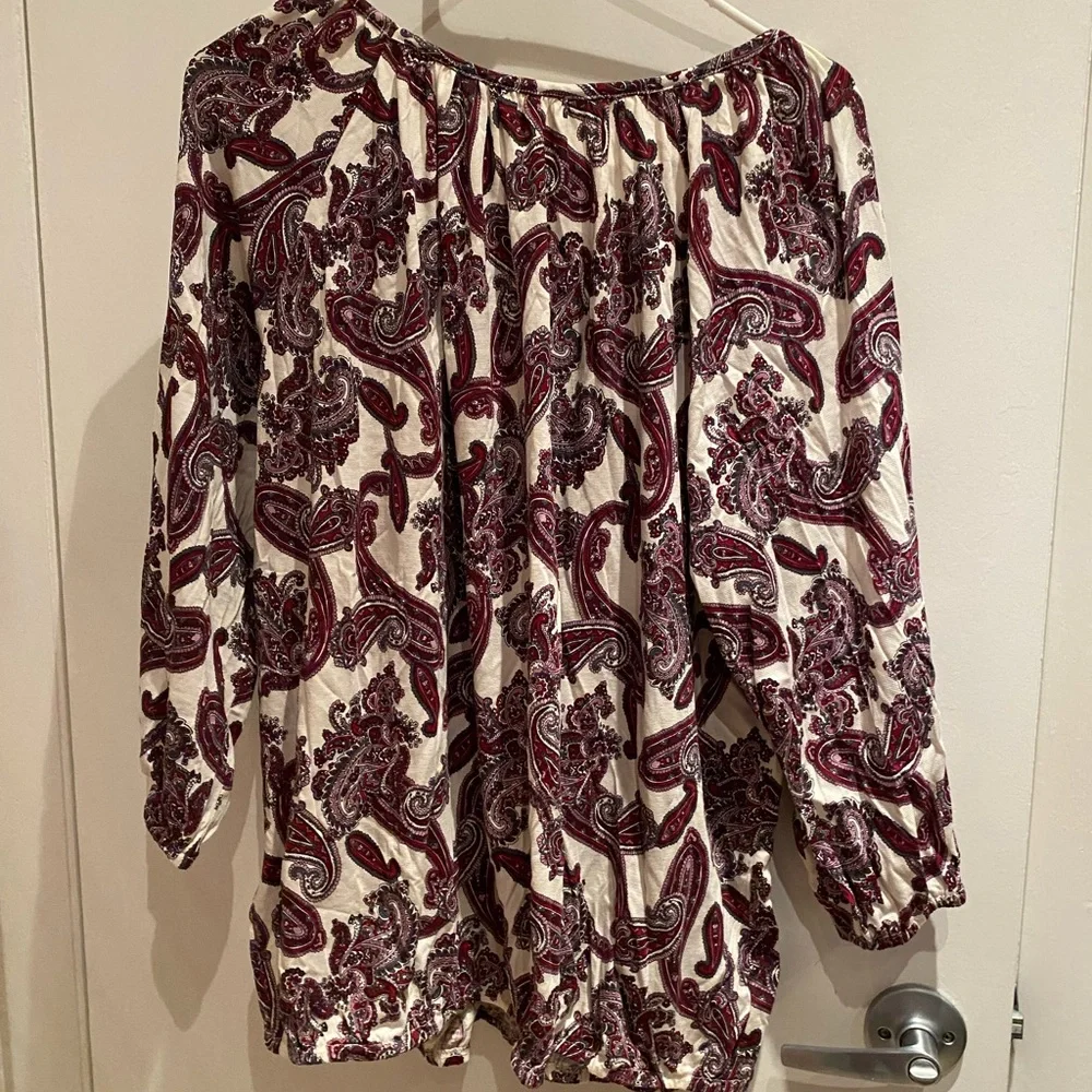 Michael Kors Women’s Paisley Blouse - Cream & Burgundy